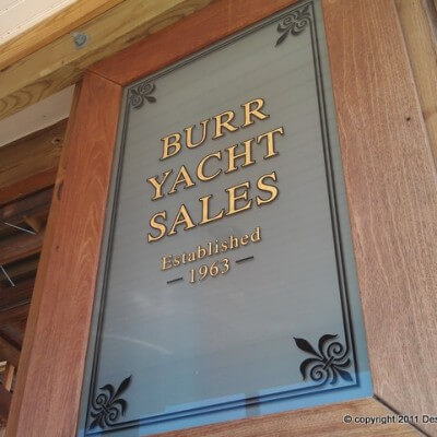 Vinyl Lettering - Burr Yacht Sales - Designs & Signs